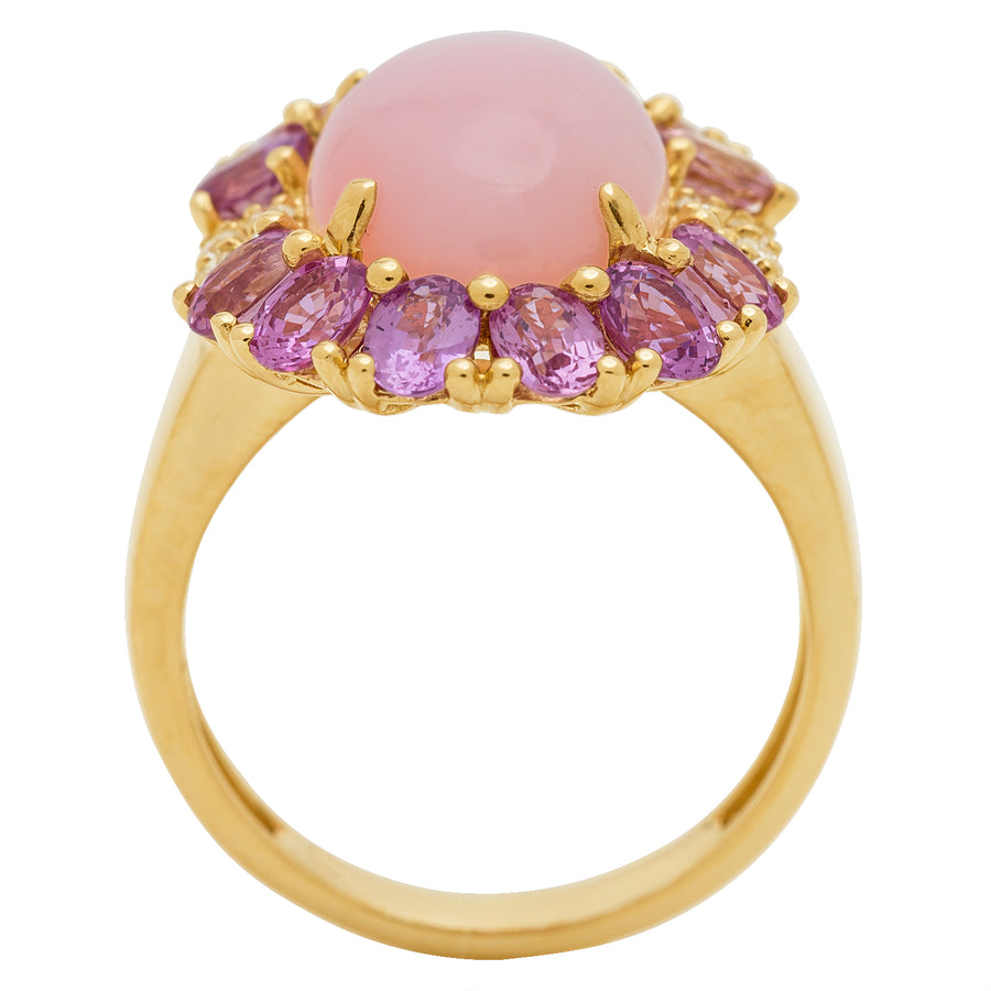 Maria 14K Yellow Gold Oval-Cat Peruvian Pink Opal Ring