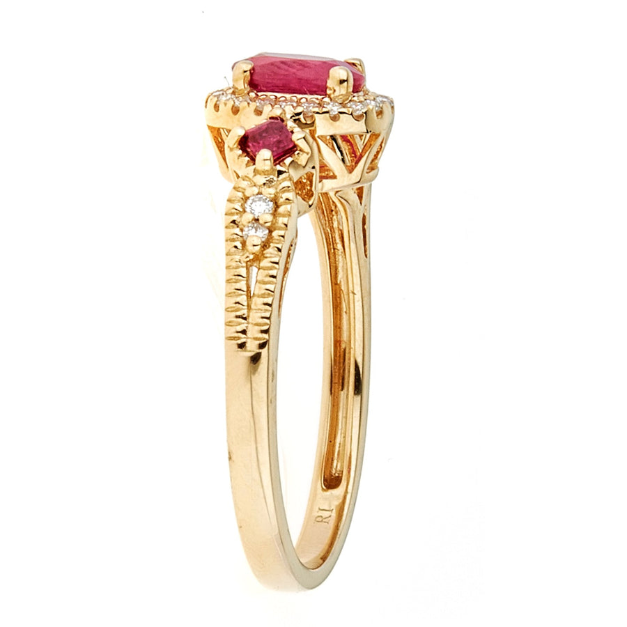 Ariana 14K Yellow Gold Round-cut Mozambique Ruby Ring