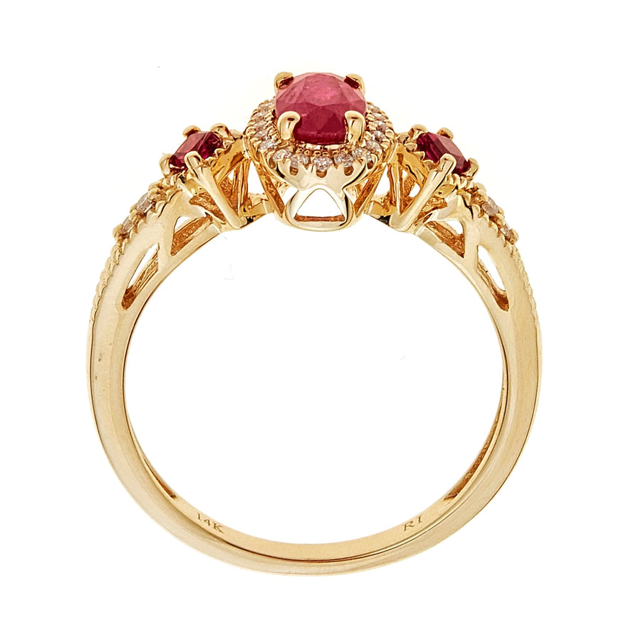 Ariana 14K Yellow Gold Round-cut Mozambique Ruby Ring