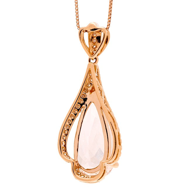 Tiffany 14K Rose Gold Pear-Cut Morganite Pendant