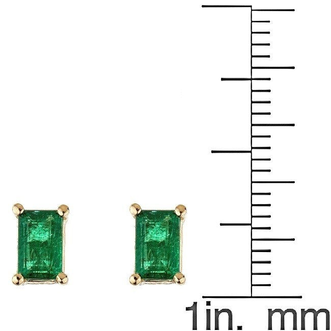 Katalina 10K Yellow Gold Emerald-Cut Natural Zambian Emerald Earring