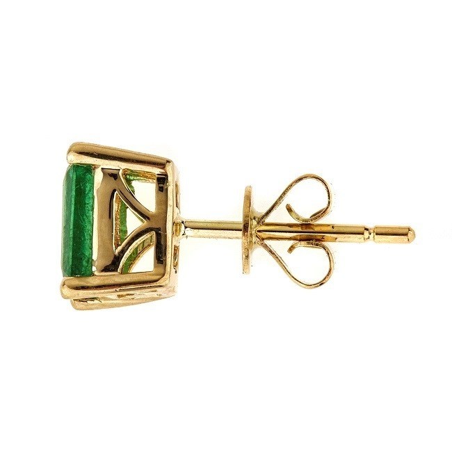 Katalina 10K Yellow Gold Emerald-Cut Natural Zambian Emerald Earring