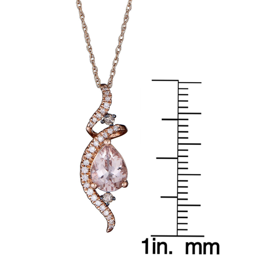 Martha 10K Rose Gold Pear-Cut Morganite Pendant