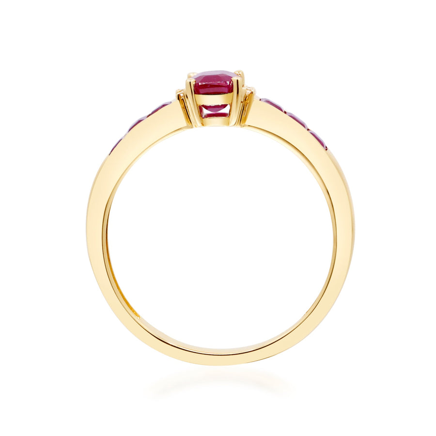Evelyn 10K Yellow Gold Emerald-Cut  Mozambique Ruby Ring