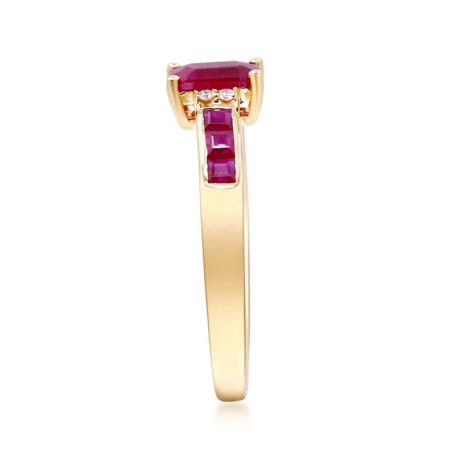 Evelyn 10K Yellow Gold Emerald-Cut  Mozambique Ruby Ring