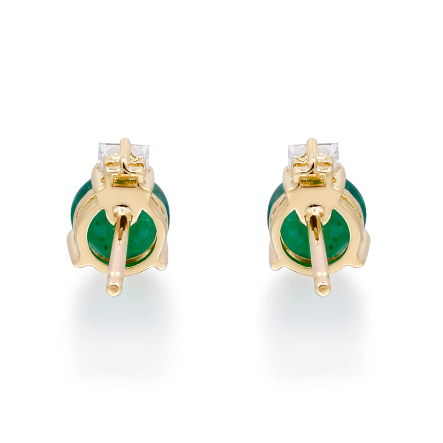 Mila 10K Yellow Gold Round-Cut Natural Zambian Emerald Earrings