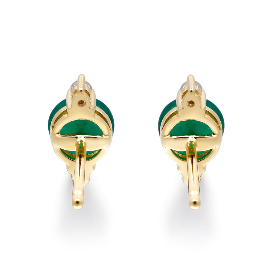 Chloe 14K Yellow Gold Round-Cut Natural Zambian Emerald Earrings