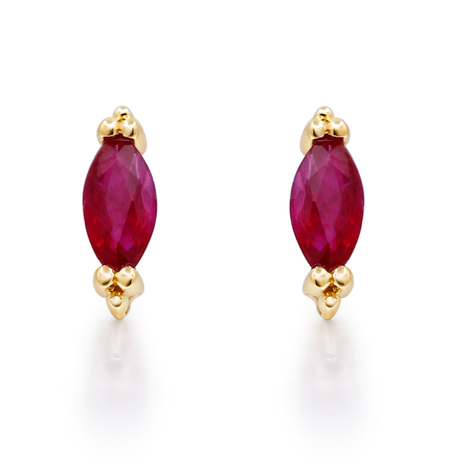 Esme 10K Yellow Gold Marquise-Cut Mozambique Ruby Earring