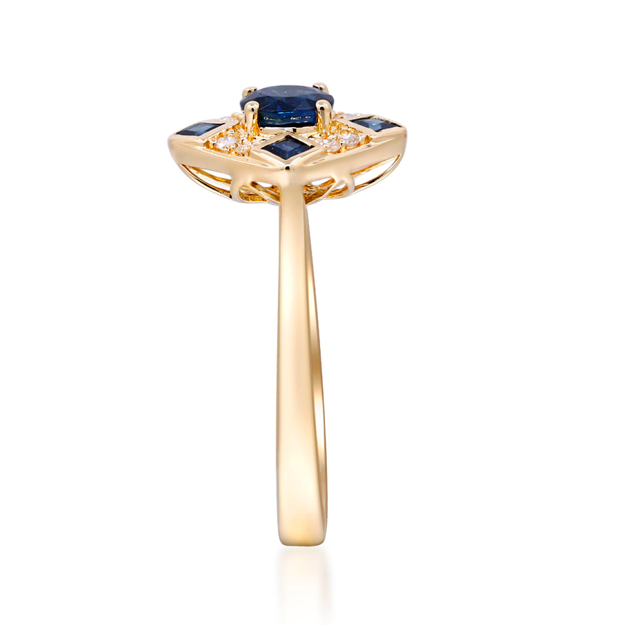 Samara 10K Yellow Gold Oval-Cut Blue Sapphire Ring