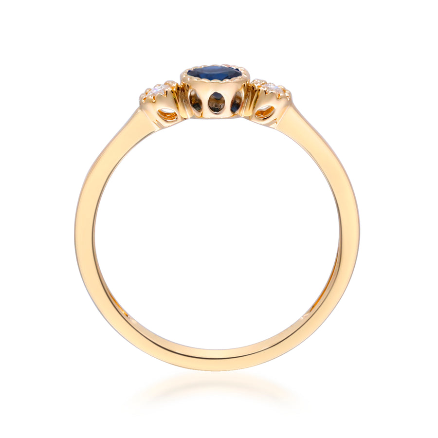 Alayna 10K Yellow Gold Round-Cut Blue Sapphire Ring
