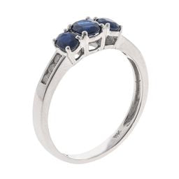 Megan 14K White Gold Oval-Cut Blue Sapphire Ring