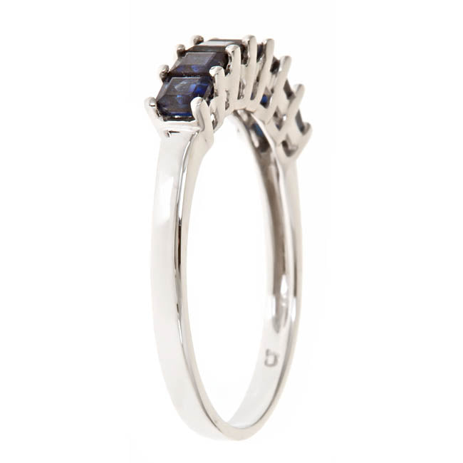 Karsyn 14K White Gold Princess-Cut Blue Sapphire Ring