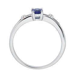 Allie 14K White Gold Oval-Cut Blue Sapphire Ring