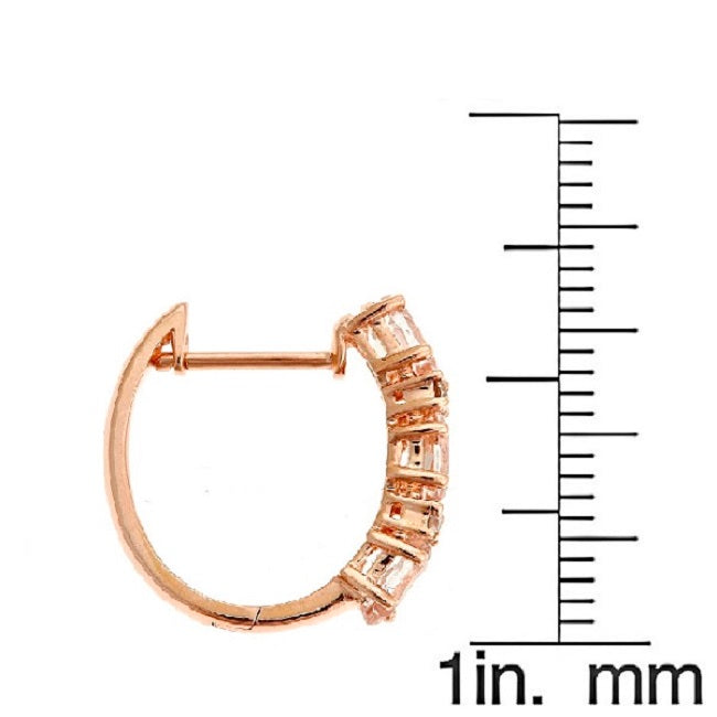 Olivia 14K Rose Gold Round-Cut Madagascar Morganite Earring