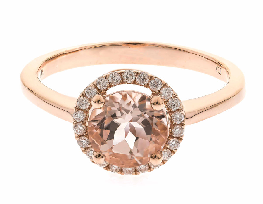 Alina 10K Rose Gold Round-Cut Morganite Ring