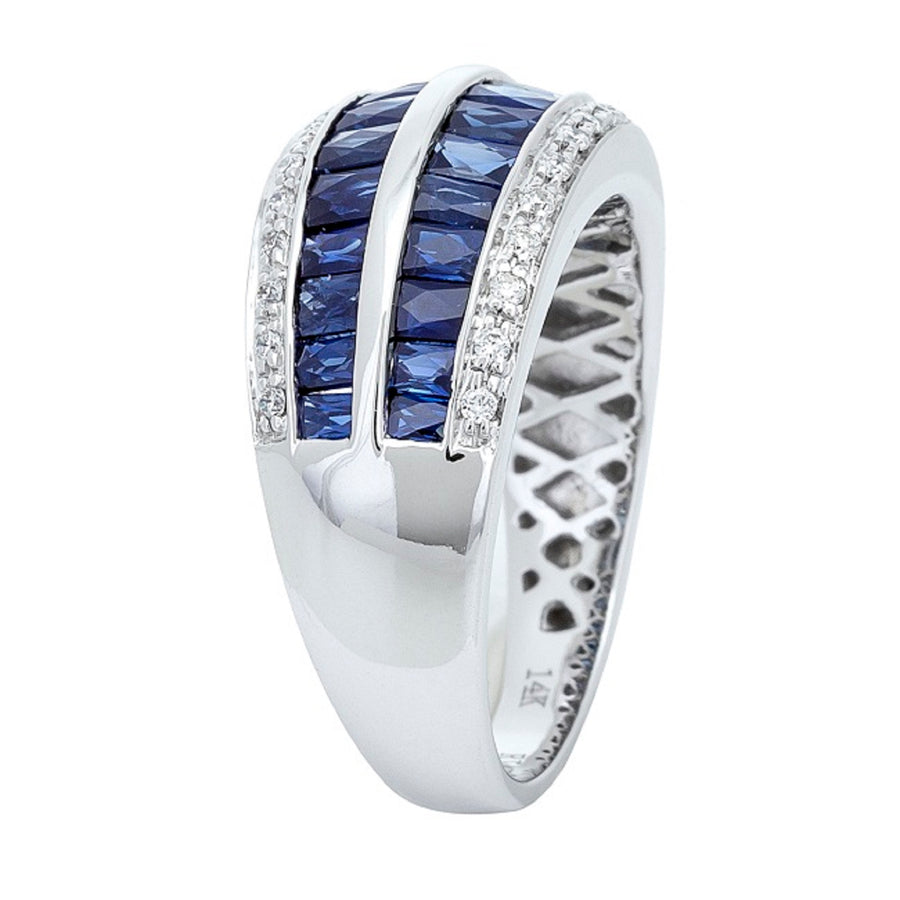 Kinley 14K White Gold Baguette-Cut Ceylon Blue Sapphire Ring