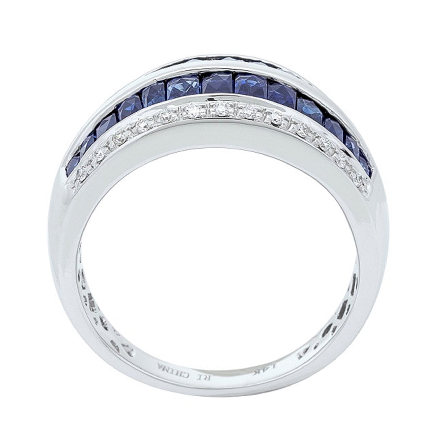 Kinley 14K White Gold Baguette-Cut Ceylon Blue Sapphire Ring