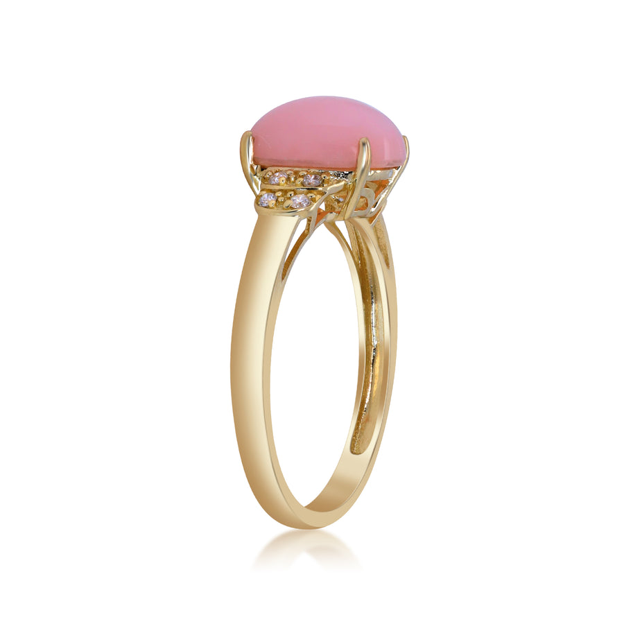 Tatiana 14K Yellow Gold Oval-Cut Pink Opal Ring