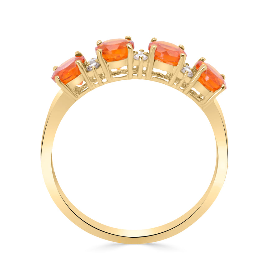 Abby 14K Yellow Gold Round-Cut Fire Opal Ring