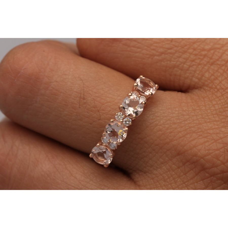 Millie 14K Rose Gold Round-Cut Morganite Ring
