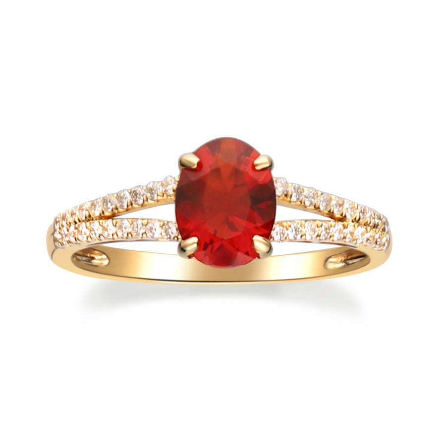 Esme 14K Yellow Gold Oval-Cut Mexican Fire Opal Ring