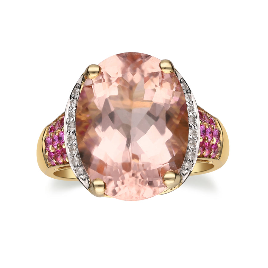 Carter 14K Yellow Gold Oval-Cut Madagascar Morganite Ring