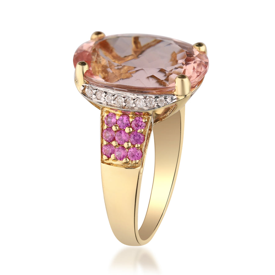 Carter 14K Yellow Gold Oval-Cut Madagascar Morganite Ring