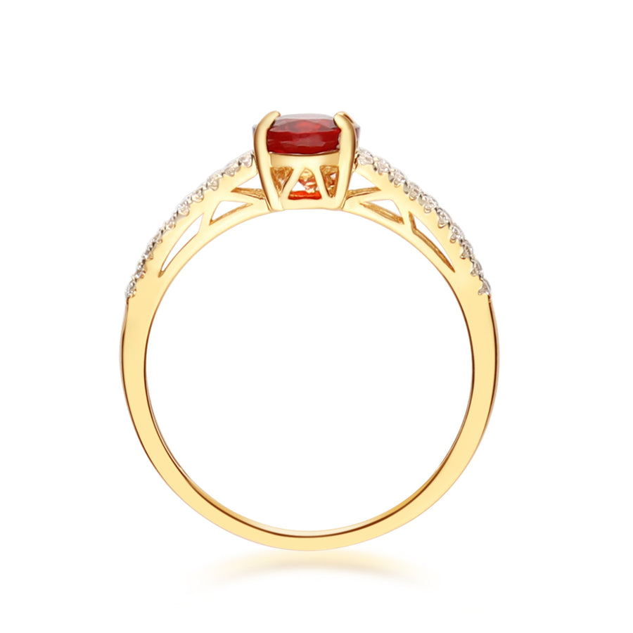 Esme 14K Yellow Gold Oval-Cut Fire Opal Ring