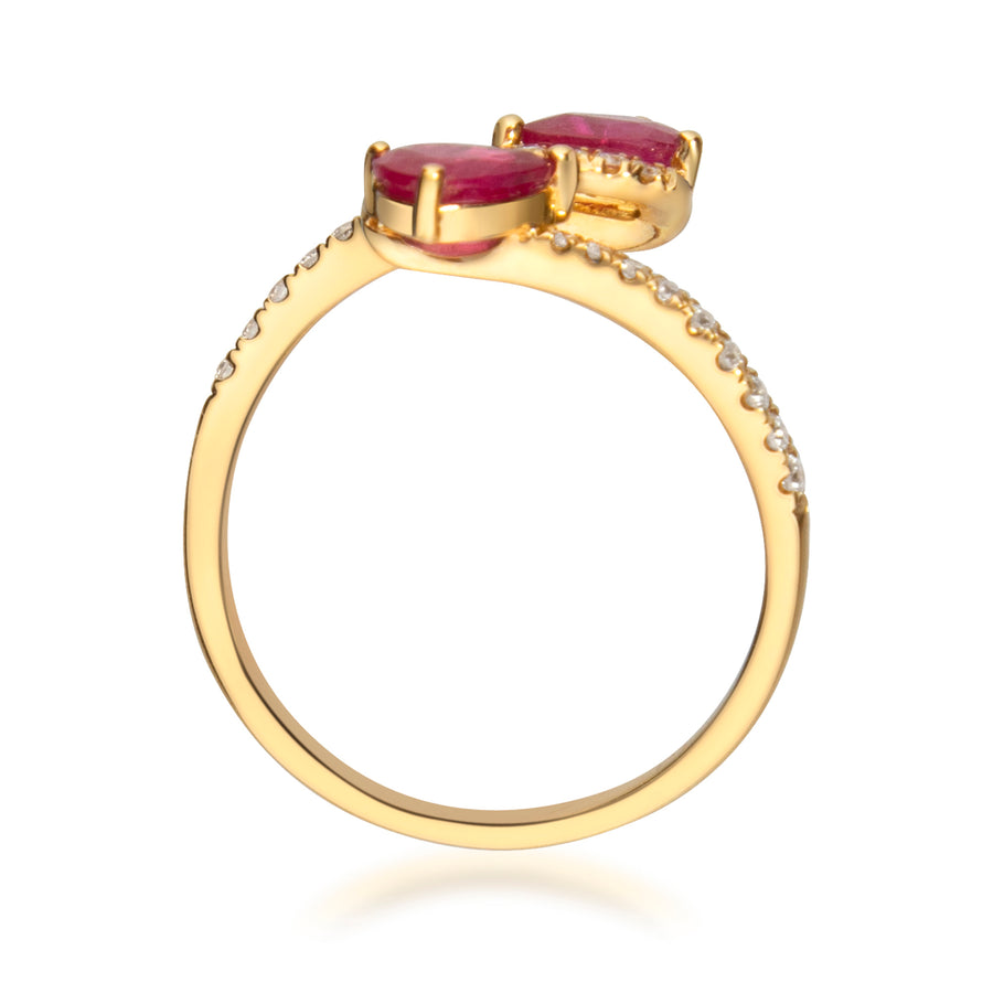 Frances 10K Yellow Gold Pear-Cut Ruby Ring