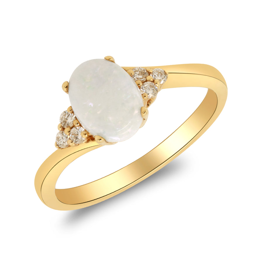 Ayleen 10K Yellow Gold Oval-Cut Natural African Opal Ring