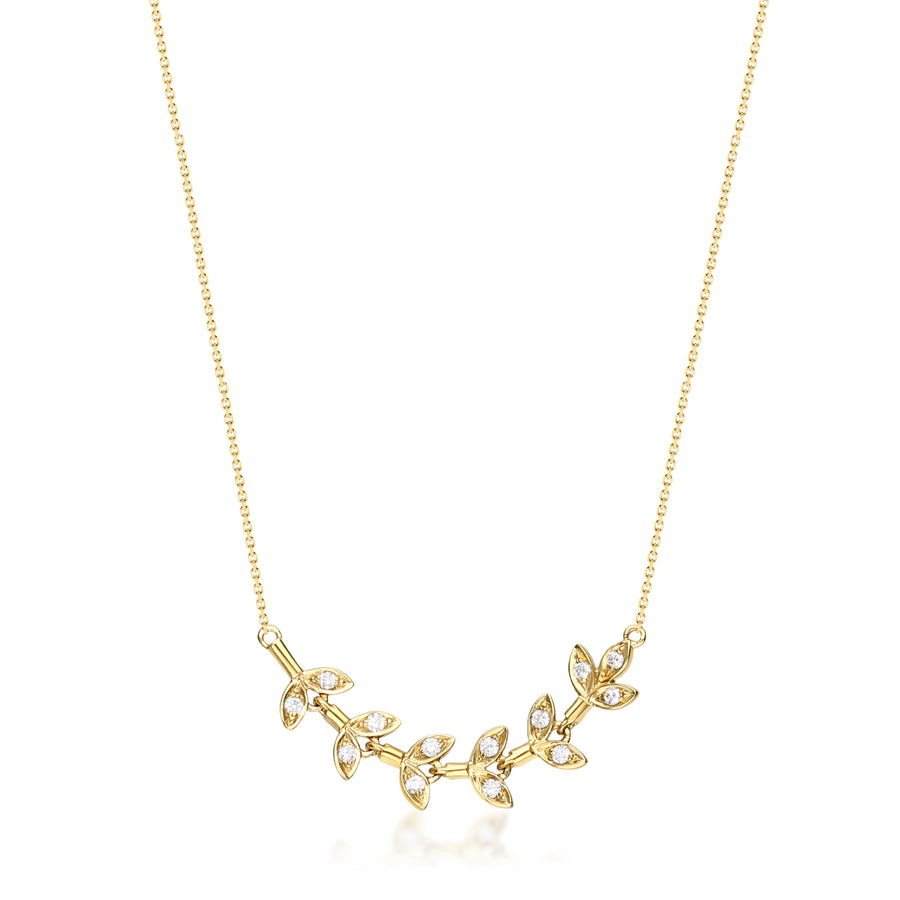 Lucy  10K Yellow Gold Round-Cut White Diamond Necklace
