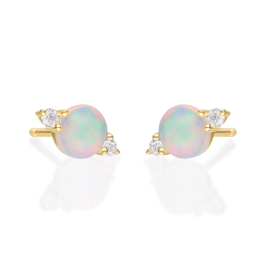 Camryn 10K Yellow Gold Square-Cut Natural African Opal Earring