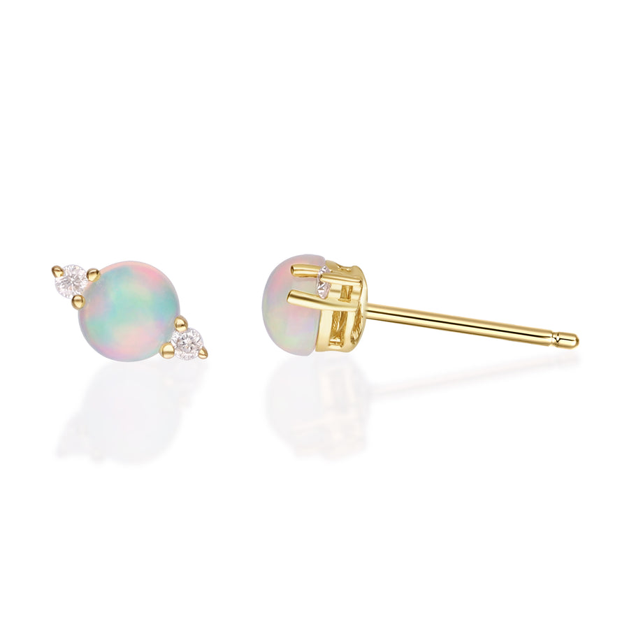 Camryn 10K Yellow Gold Square-Cut Natural African Opal Earring