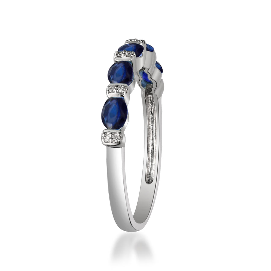 Everly 10K White Gold Oval-Cut Blue Sapphire Ring