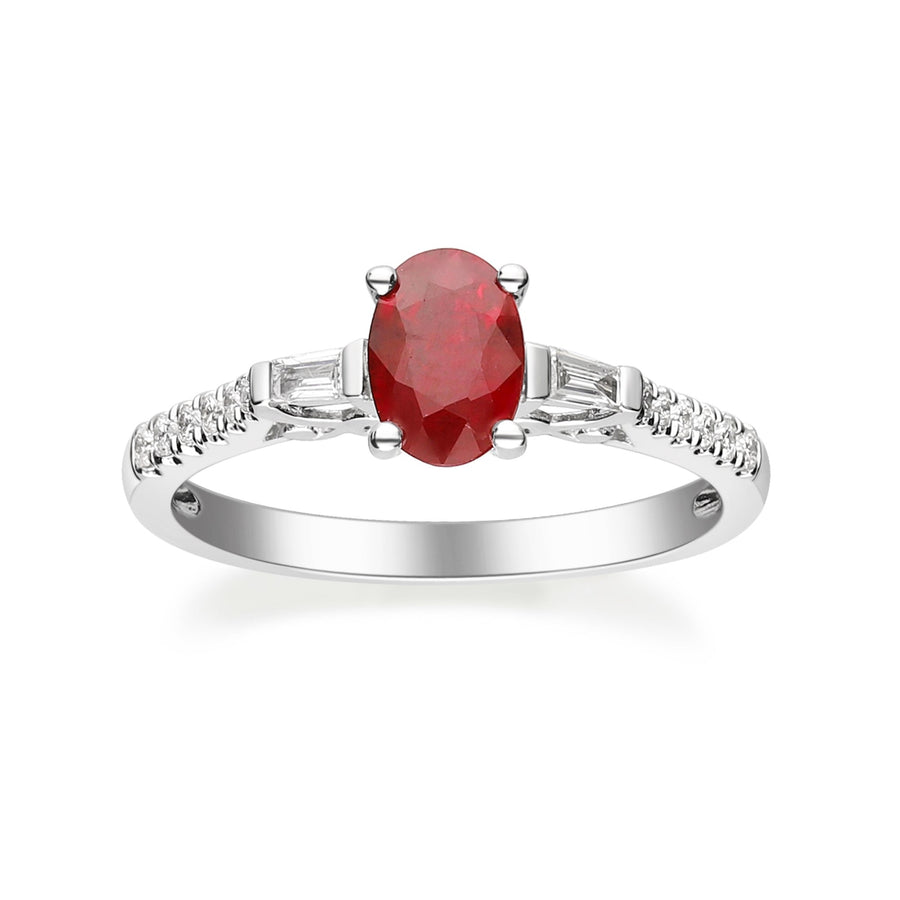 Oakleigh 14K White Gold Oval-Cut Mozambique Ruby Ring