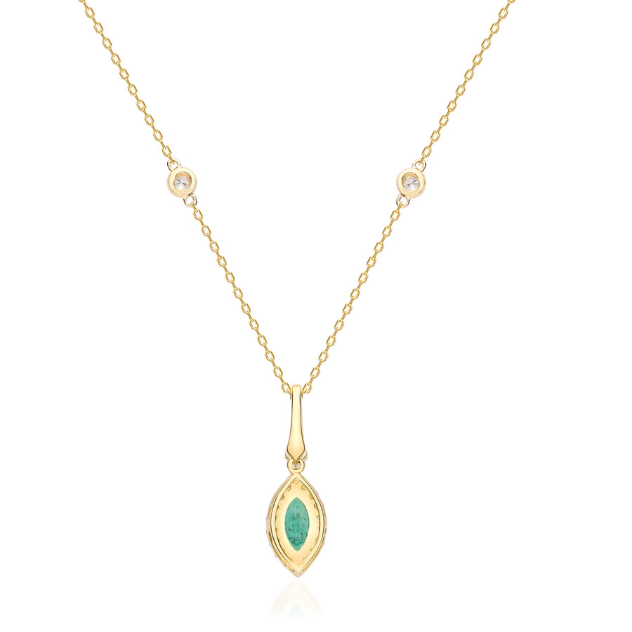 Kylee 14K Yellow Gold Marquise-Cut Emerald Pendant