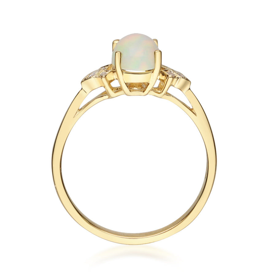 Rosalyn 14K Yellow Gold Oval-Cut Natural African Opal Ring