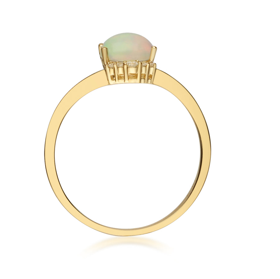 Amirah 14K Yellow Gold Oval-Cut Natural African Opal Ring