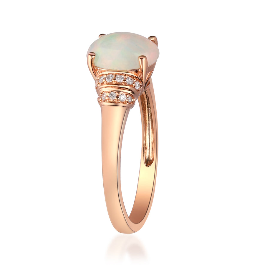 Daniela 14K Rose Gold Oval-Shape Natural African Opal Ring