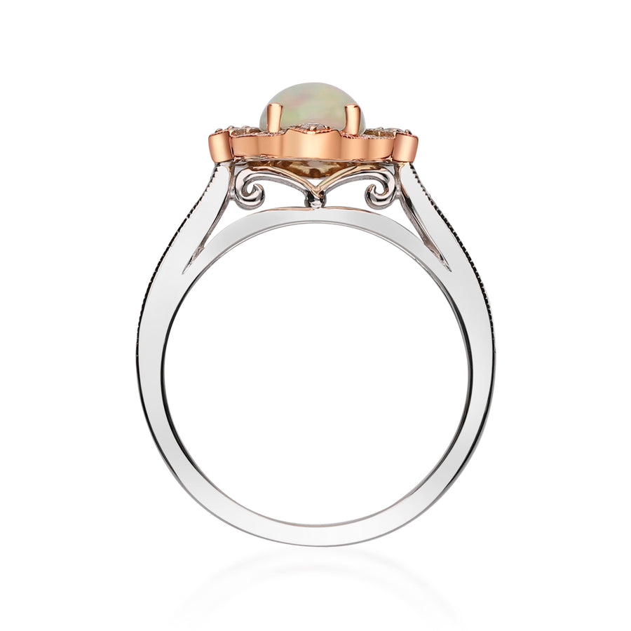 Cataleya 10K Two-Tone Gold Oval-Cut Ethiopian Opal Ring