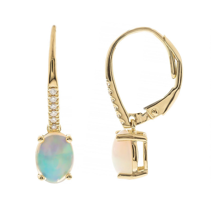 Arabella 14K Yellow Gold Oval-Cut Ethiopian Opal Earring