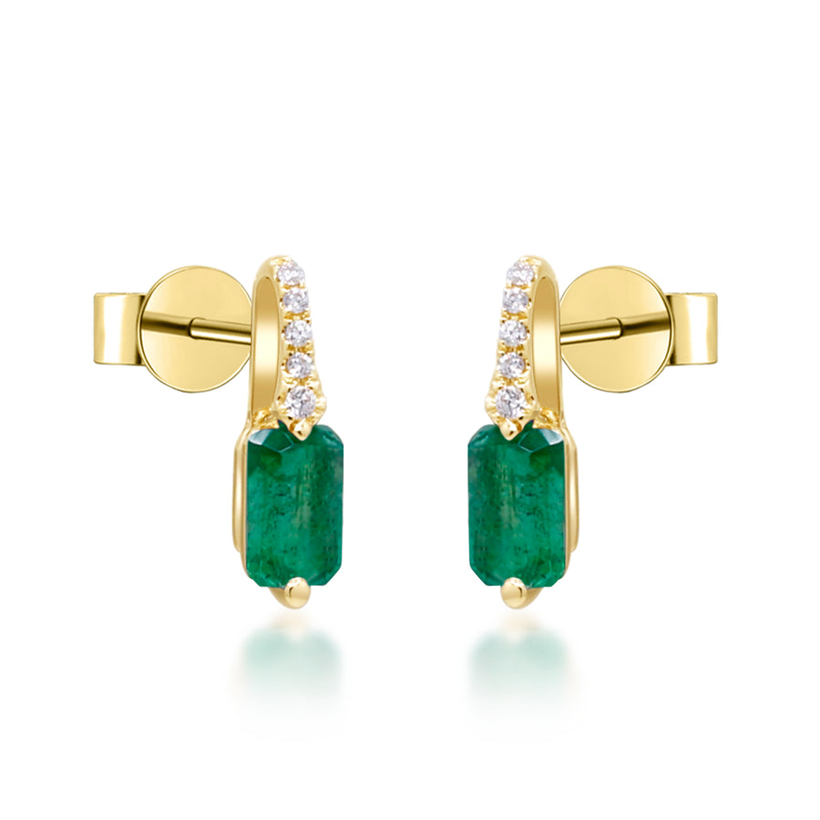 Natural Green Emerald Earrings Online | Stud Drop Earrings for Women