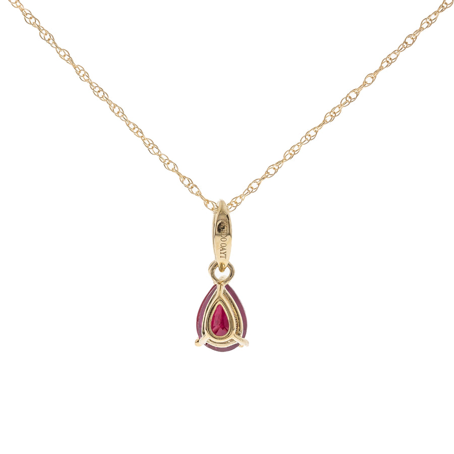 Edith 10K Yellow Gold Pear-Cut Mozambique Ruby Pendant