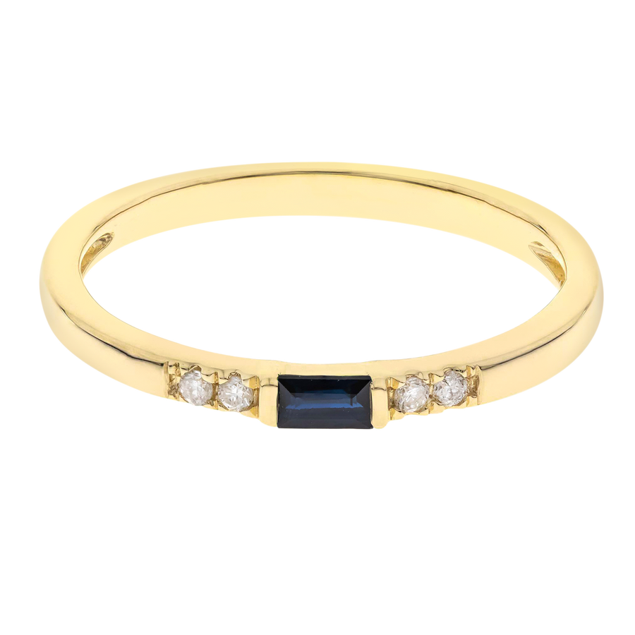 Adriana 14K Yellow Gold Baguette-Cut Blue Sapphire Ring
