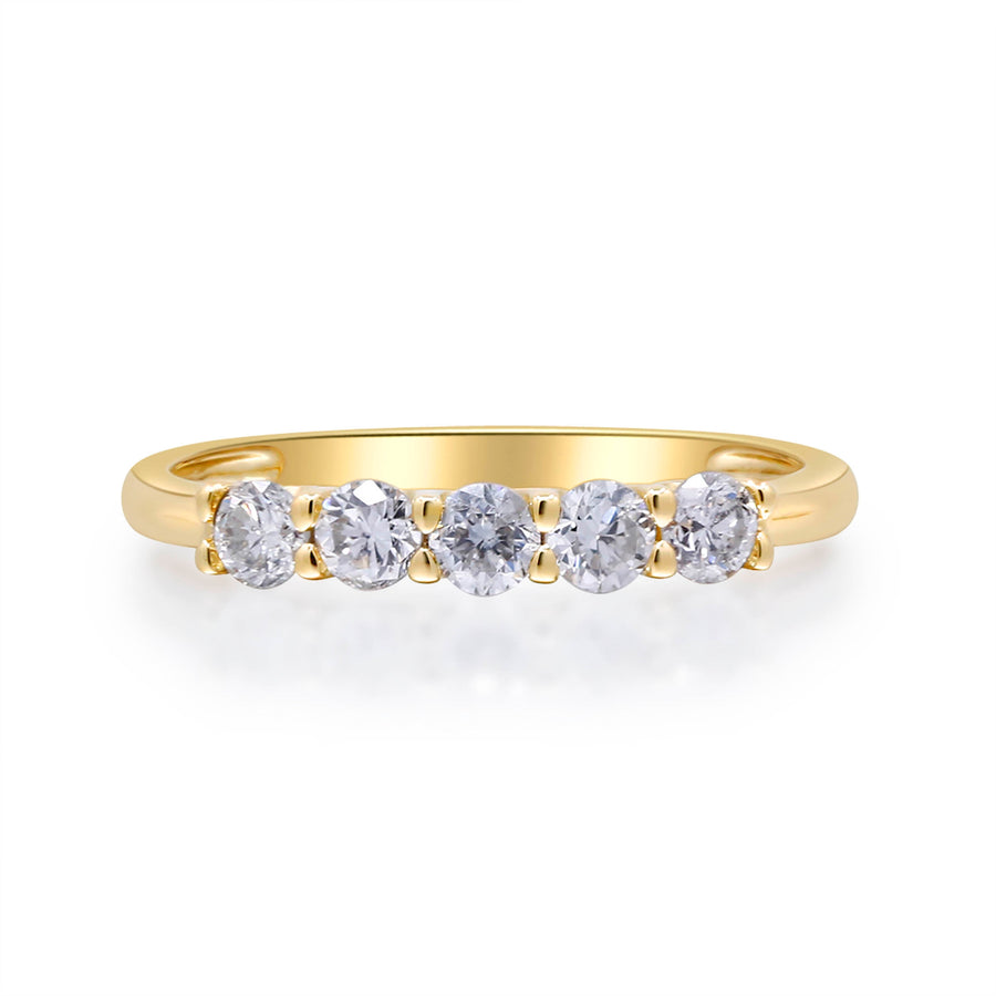 Elina 14K Yellow Gold Round-Cut White Diamond Ring