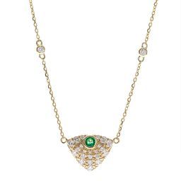 Aria 14K Yellow Gold Round-Cut Zambian Emerald Necklace