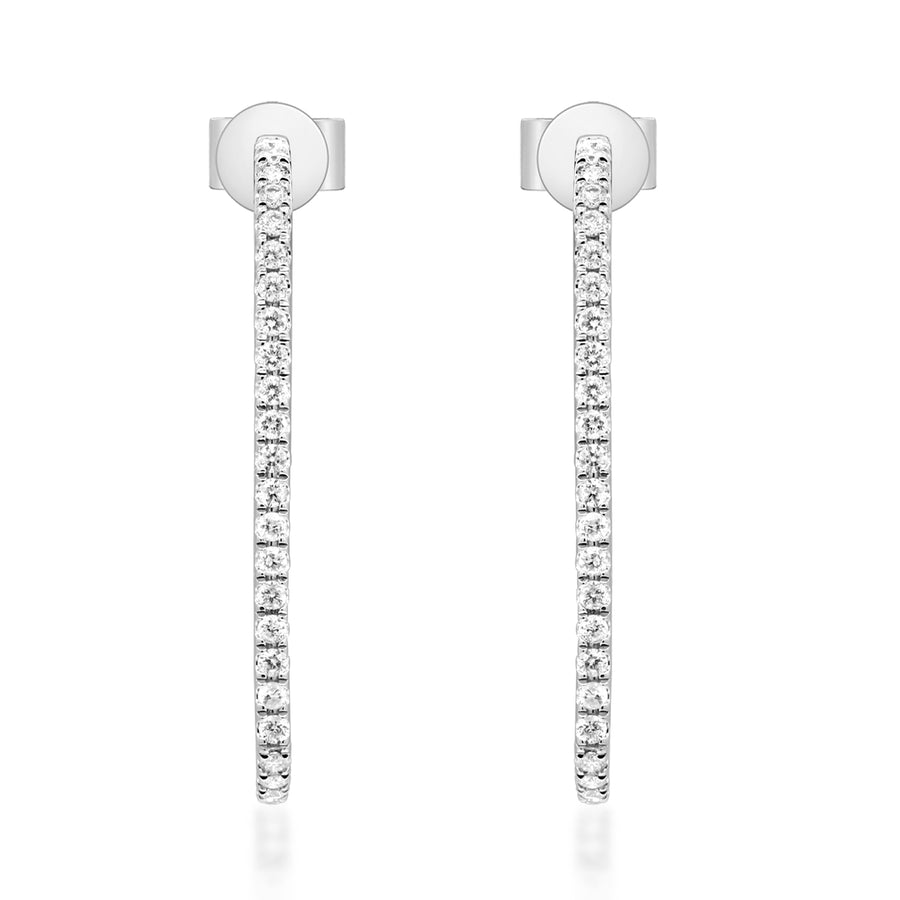 Chloe 14K White Gold Round-Cut White Diamond Earrings