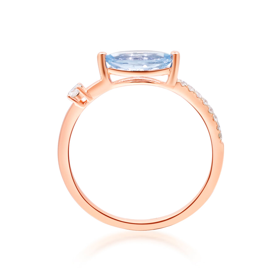 Camila 14K Rose Gold Marquise-Cut Brazilian Aquamarine Ring