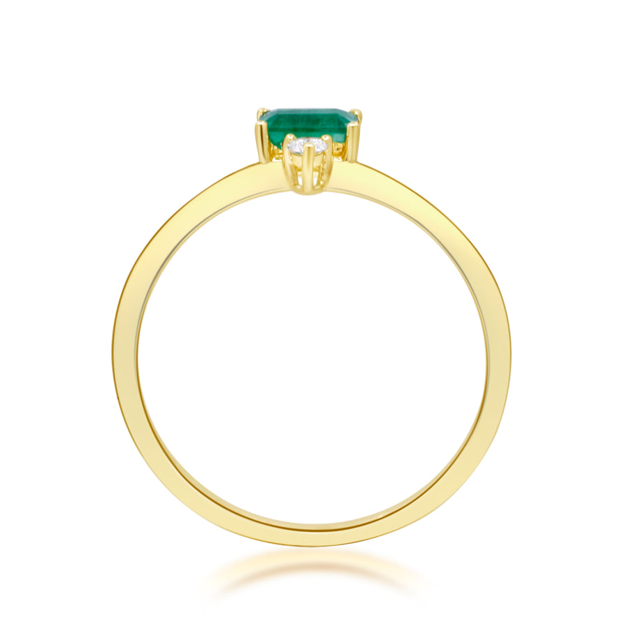 Mia 14K Yellow Gold Emerald -Cut Emerald Ring