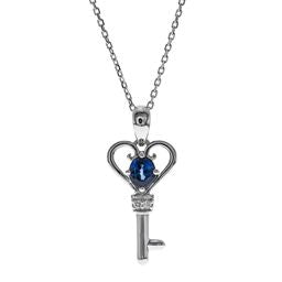 Willow 14K White Gold Oval-Cut Blue Sapphire Pendant